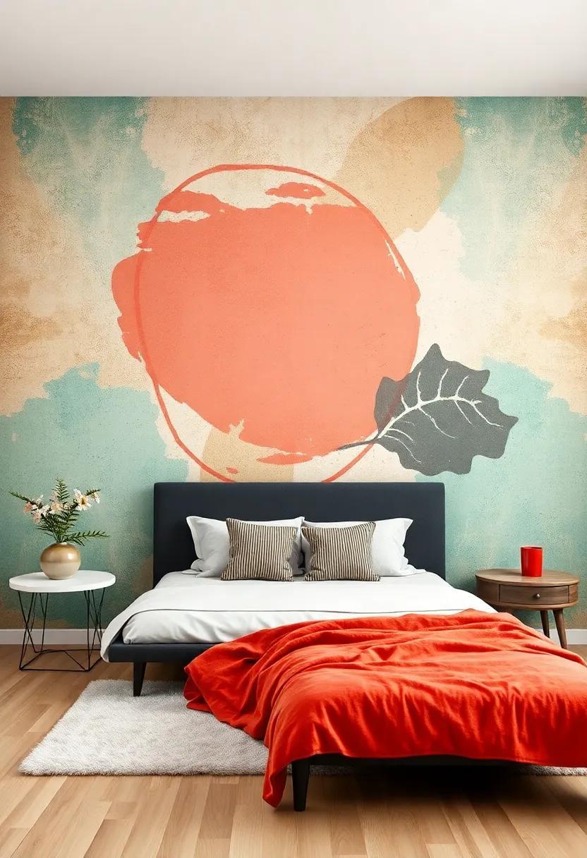 Transform Your Space: Embrace Retro Charm with Abstract Wallpaper for a Nostalgic Bedroom