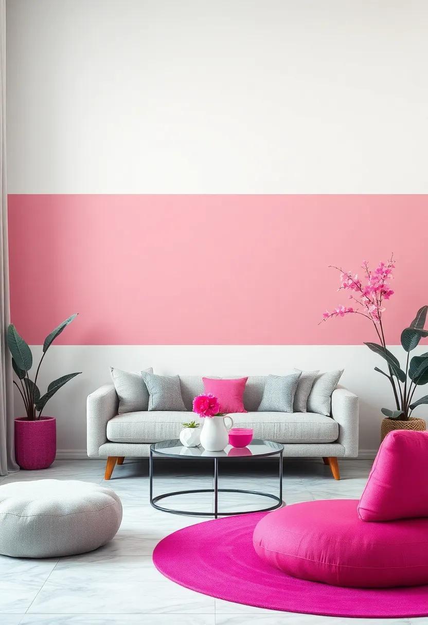 Vibrant Harmony: Transform Your Space with Bold Fuchsia and Gray Decor Ideas