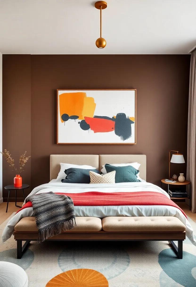 Curating Comfort: Designing an Eclectic Bedroom with Bold Modern Art