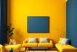 Chic Harmony: Embracing Modern Mustard Yellow and Navy Blue in Room Design