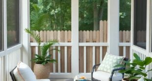 Cozying Up: Stylish Screened Porch Lounges with Poufs and Floor Cushions