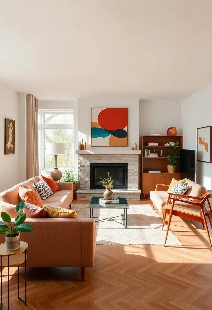 Timeless Charm: Designing a Retro Living Room with Mid-Century Artistry