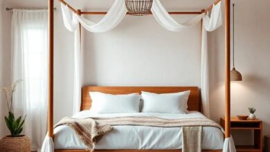 Transform Your Space: Embrace the Boho Vibes with a Cozy Canopy Bed Oasis