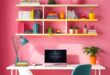 Vibrant Vibes: Transform Your Home Office with Eclectic Colorful Shelves