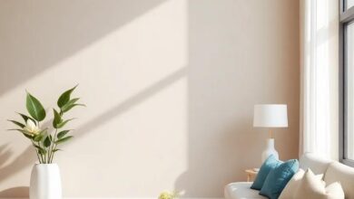 Tips for adding depth to your living room with neutral wall colors.