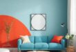 What to consider when painting accent walls in a bold color in your living room.