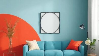 What to consider when painting accent walls in a bold color in your living room.