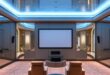 Reflections of Luxury: Designing an Elegant Home Theater with Mirrored Ceilings