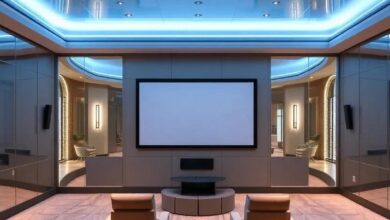 Reflections of Luxury: Designing an Elegant Home Theater with Mirrored Ceilings