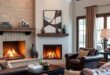 23 Cozy Ideas for a Living Room with Fireplace & Leather