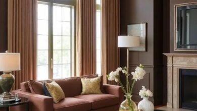 23 Chic Brown Living Room Ideas Featuring Elegant Glass Tables