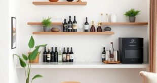 25 Chic Ideas for a Small Living Room Bar with Shelves