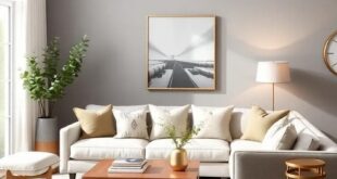 25 Chic Ideas for a Farmhouse Living Room with Muted Gold Accents