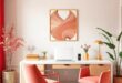 25 Stylish Elements for a Coral and Brass Home Office Oasis