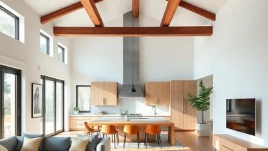Embracing Space: The Beauty of Open Concept Living with Exposed Beams