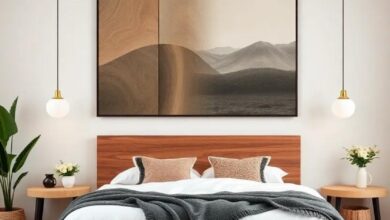27 Inspiring Bedroom Wall Art Ideas Featuring Warm Wood Accents for a Cozy Retreat