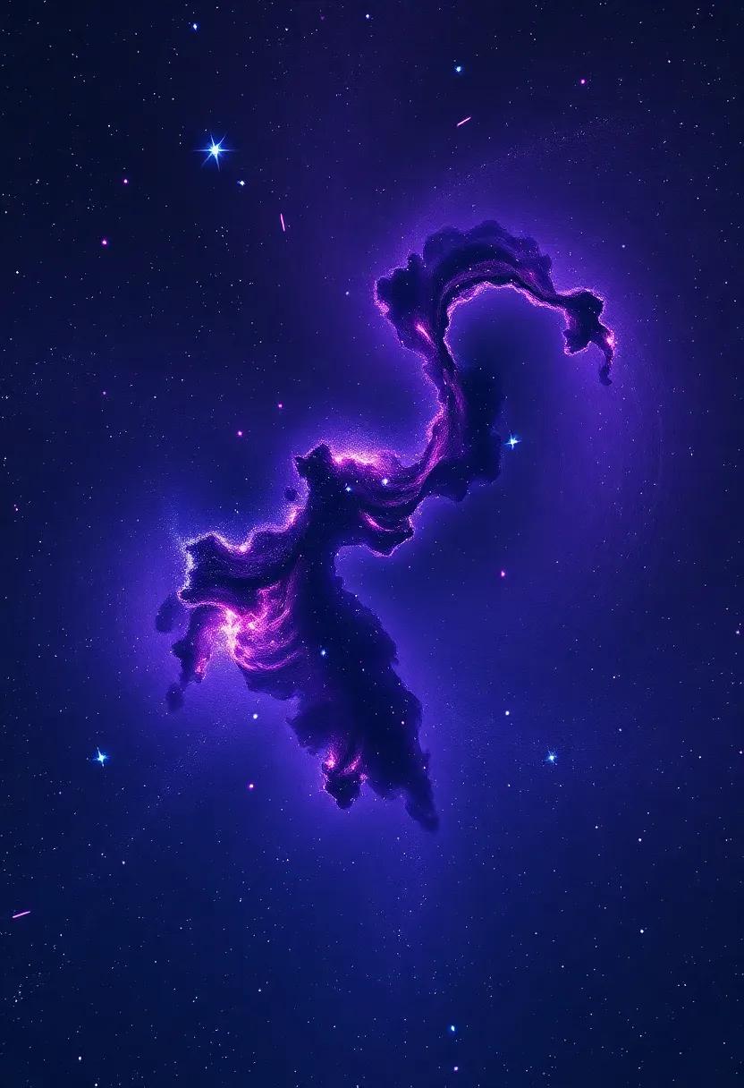 Cosmic‍ Harmony: An abstract depiction of a night ​sky,​ swirling galaxies in ​purples and deep blues, perfect for stargazers