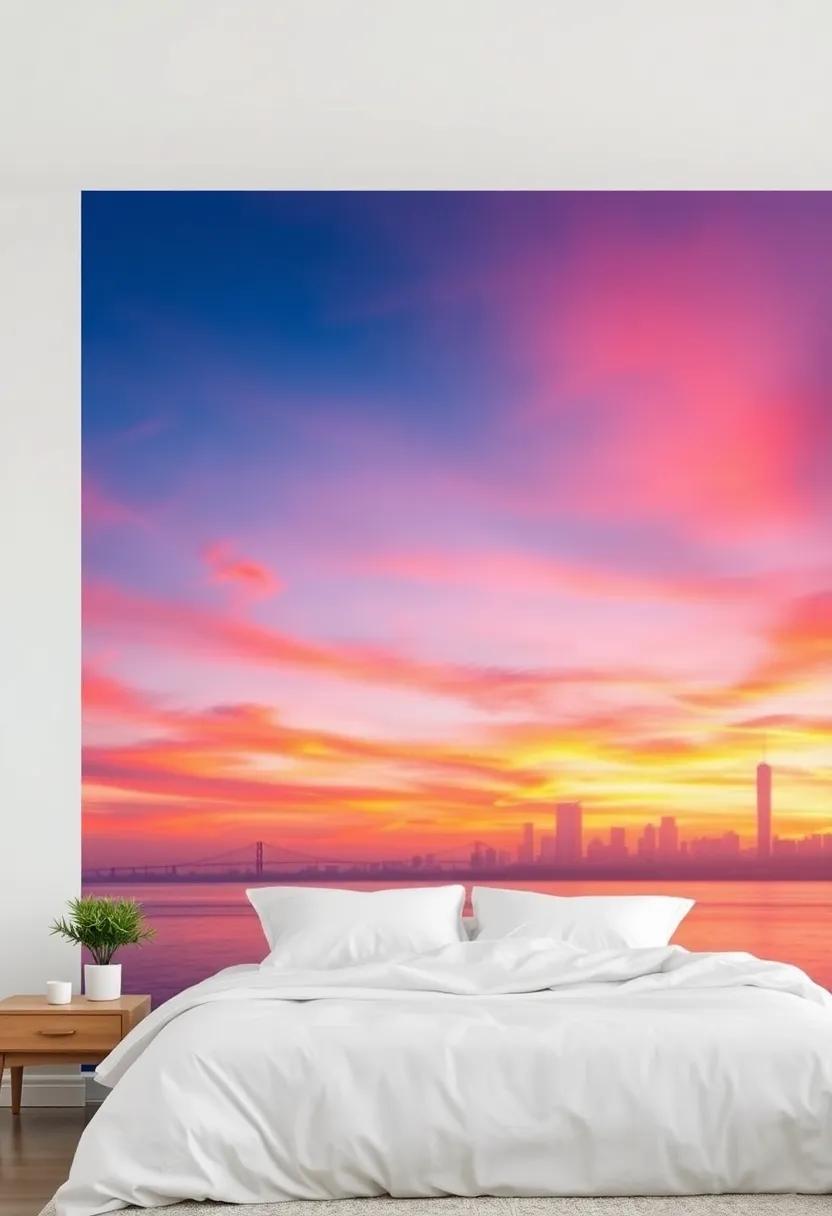 Skylines of Color: A‌ vibrant representation of a ‍skyline at sunset, ⁤where colors blur seamlessly into‍ one ​another