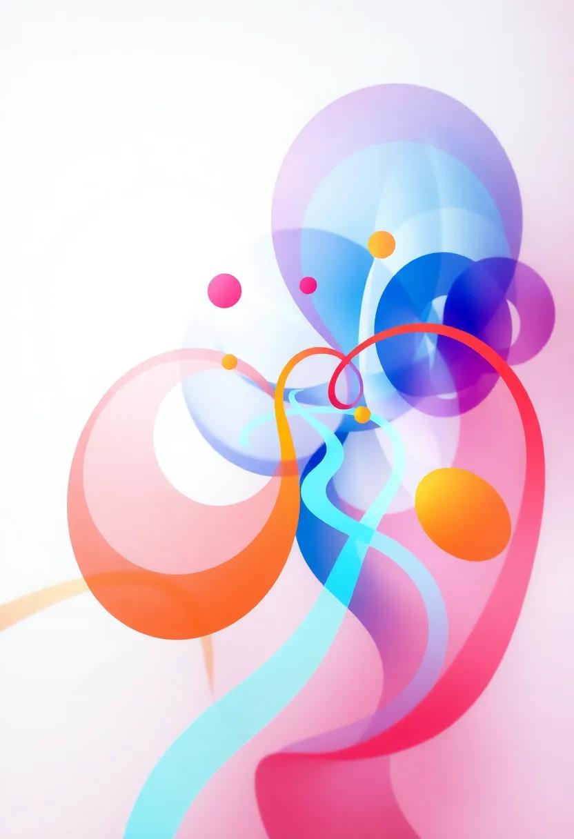 Vibrant Connections: A burst of colors and shapes ​resembling interconnected⁣ paths, symbolizing​ relationships⁣ and journeys