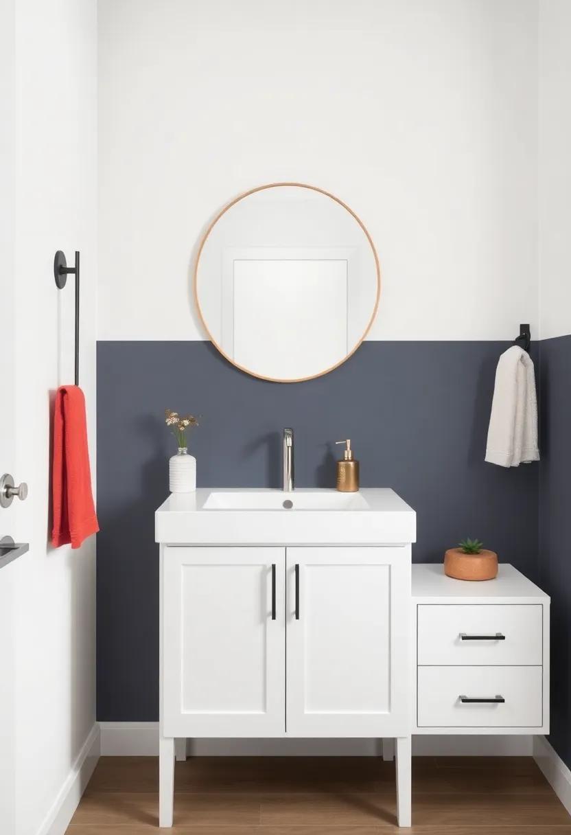 Bold Color Choices: opt⁢ for ‍a bold‍ paint color ‍on‌ your vanity⁣ to make a statement against ⁢neutral walls ⁤and ‍fixtures