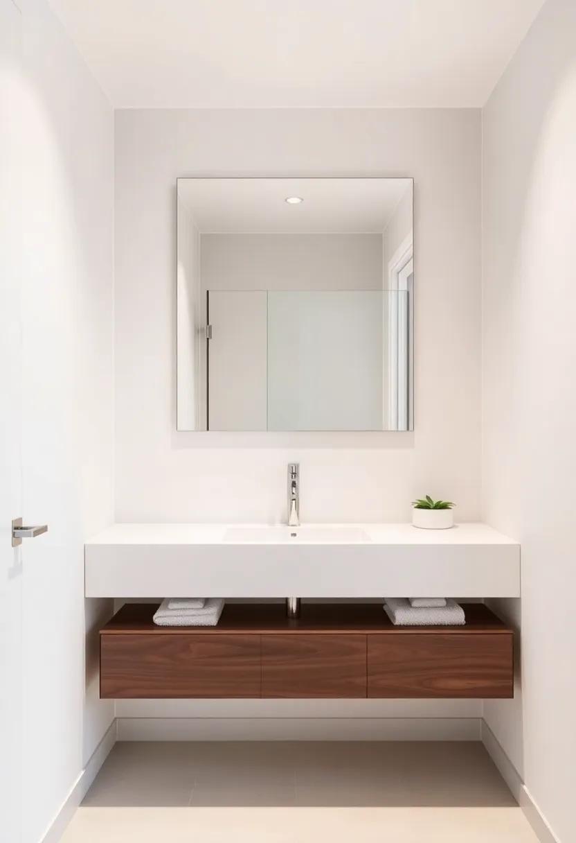 Embrace Minimalism: A sleek, wall-mounted vanity with⁢ clean lines can create ‌an illusion​ of more space while ‌maintaining functionality