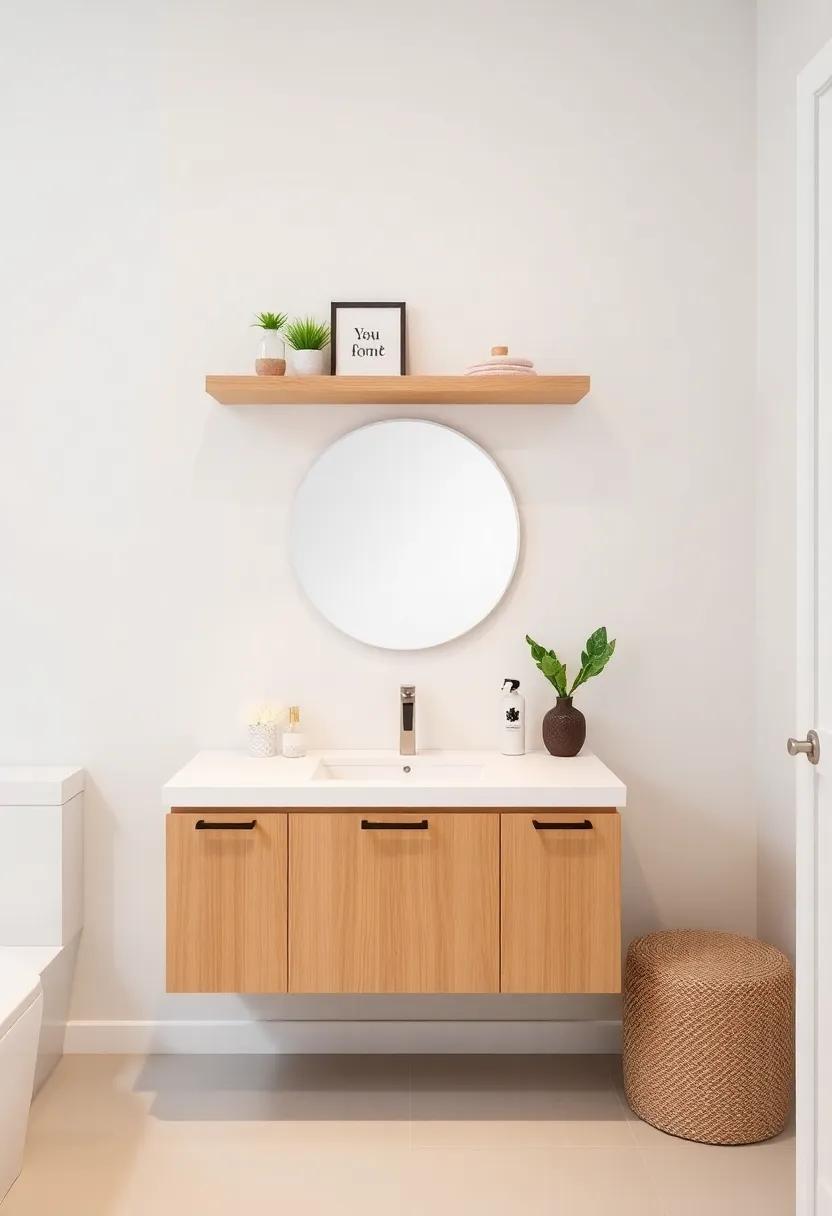 floating Shelves: Utilize⁤ floating shelves above a compact vanity to store toiletries and decor without sacrificing floor space