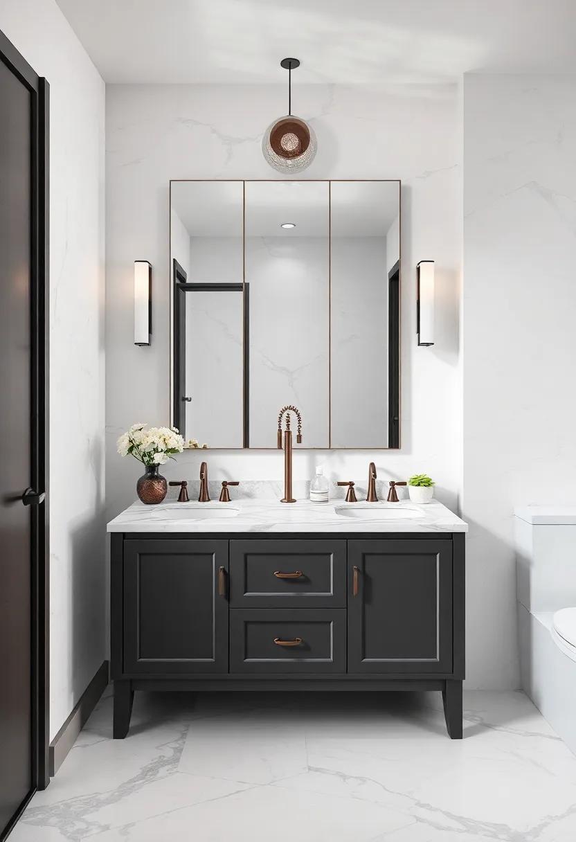 Luxurious Marble: an elegant marble ​countertop elevates even the most modest vanities, providing a touch of luxury to your⁤ routine