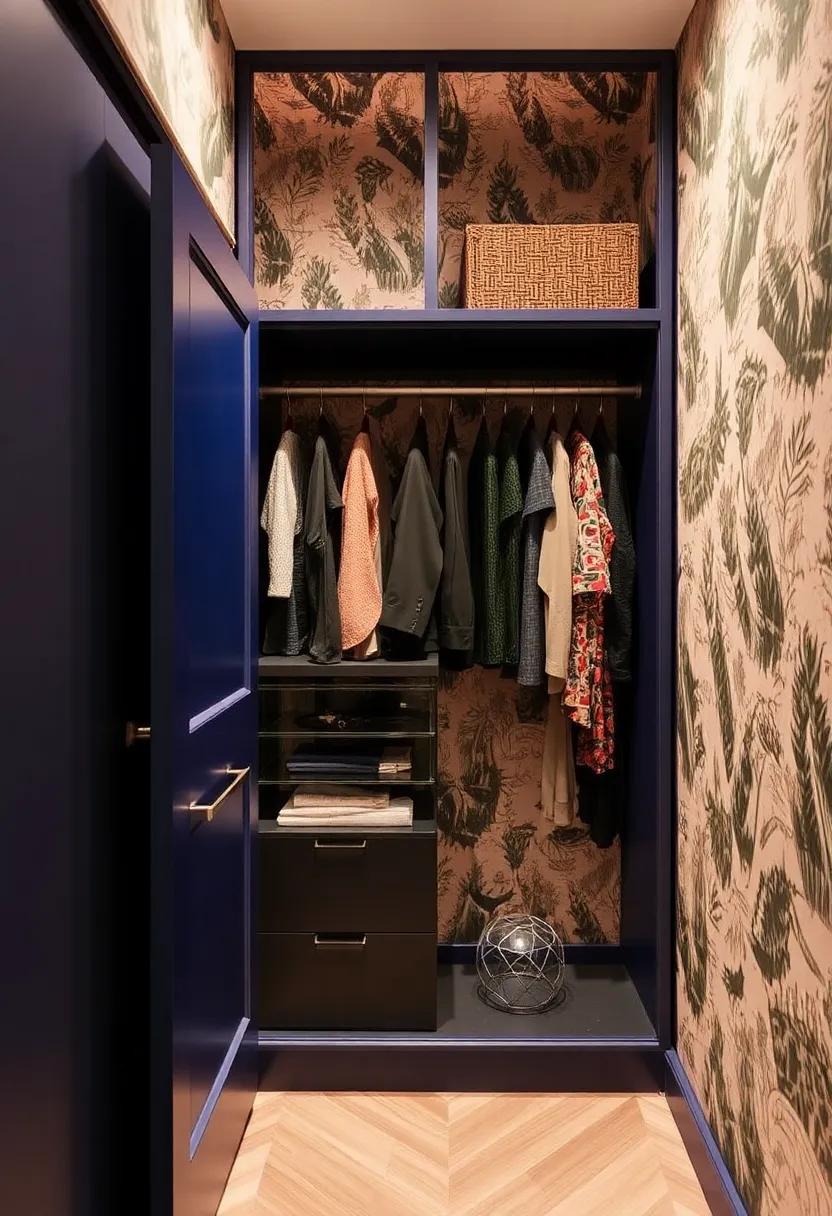 Artistic Wallpaper Interiors: ‌Surprise‌ yourself with a pop of​ creativity by lining the inside of ⁤your wardrobe with artistic wallpaper, adding personality even when the⁣ doors are closed