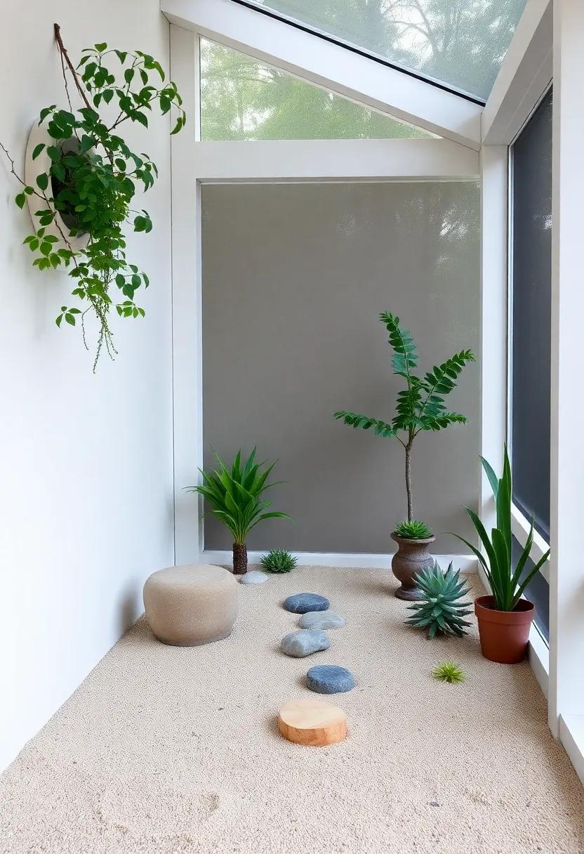 Zen Garden Corner: Create a mini Zen garden within your screened porch,complete with sand,stones,and a few succulents,to inspire tranquility and meditation