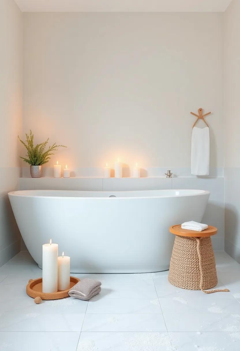 Design a Spa-Like Experience with Ocean-Scented Candles⁣ and Bath Salts