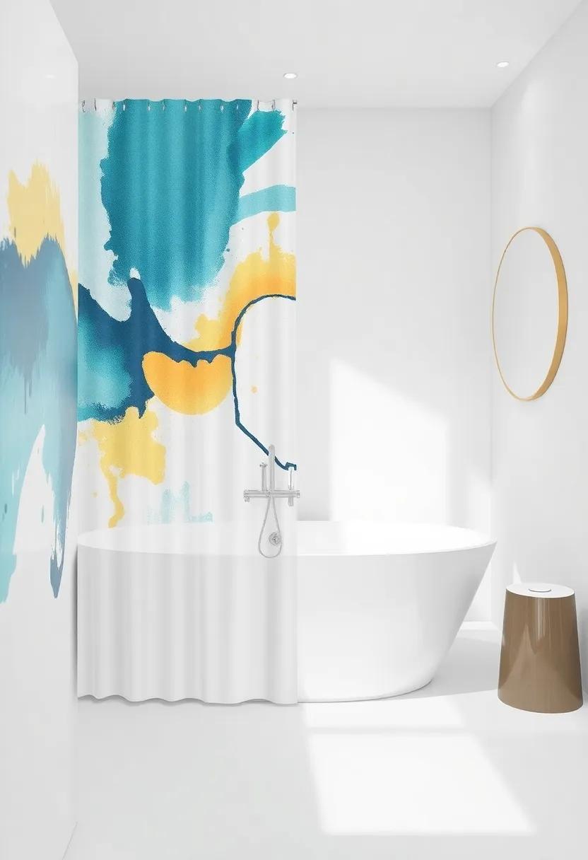 Artistic Expression: Dive into a creative bathroom featuring‍ abstract art shower curtains,⁣ transforming everyday routines into a gallery experience