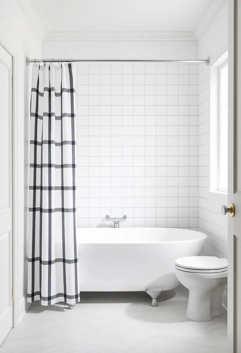 classic stripes: Elevate a traditional bathroom with timeless striped⁢ shower curtains that bring a refined sense of style while remaining effortlessly chic