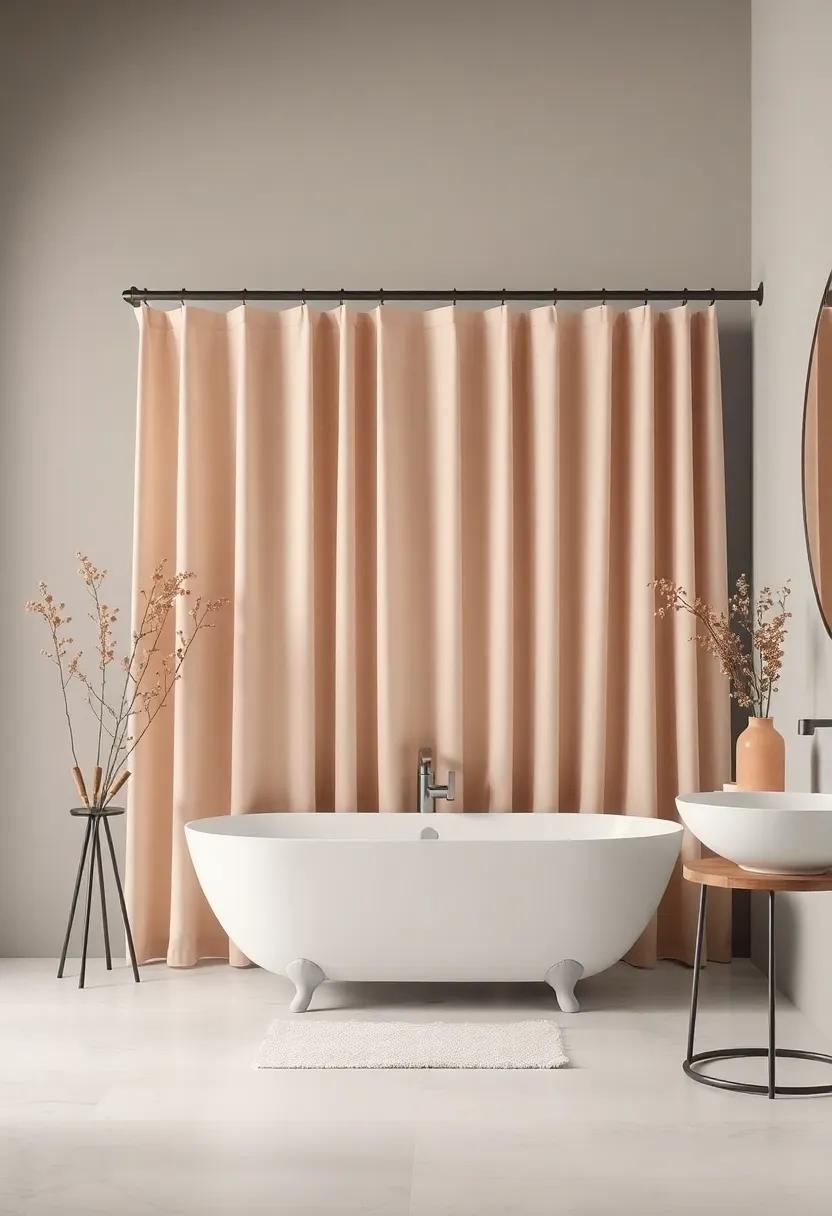 Earthy Tones: Unwind in a spa-like environment featuring muted, earthy colored shower‌ curtains that ⁤promote tranquility and relaxation