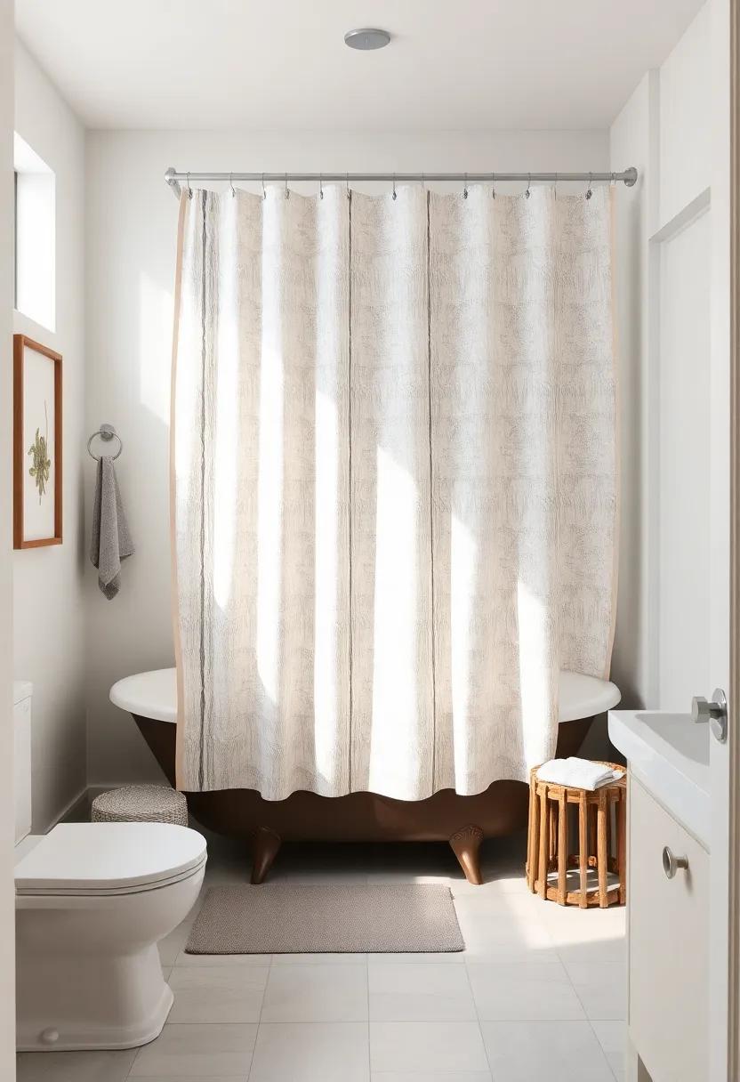 Modern Farmhouse: Blend styles with rustic shower curtains that feature farmhouse motifs,creating a cozy yet trendy vibe ⁤in your bathroom