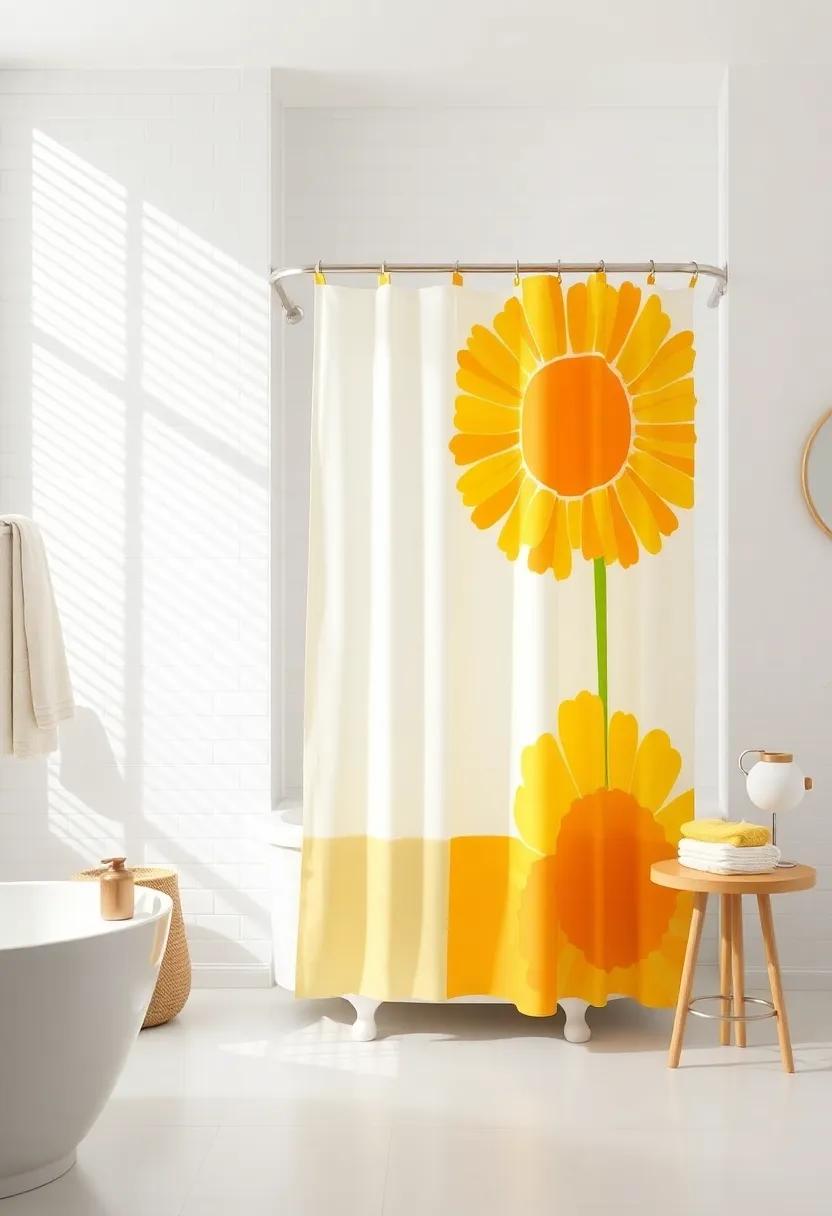 Sun-Kissed Summer: Infuse⁤ your bathroom with sunshine-inspired shower curtains featuring bright yellows and‌ warm oranges for a lively, cheerful atmosphere