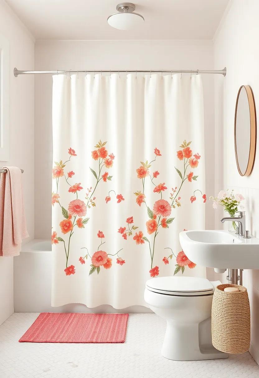 Vintage Charm:​ Step back in time with a retro-inspired bathroom featuring classic floral shower curtains that⁤ add a touch of nostalgia‌ and warmth