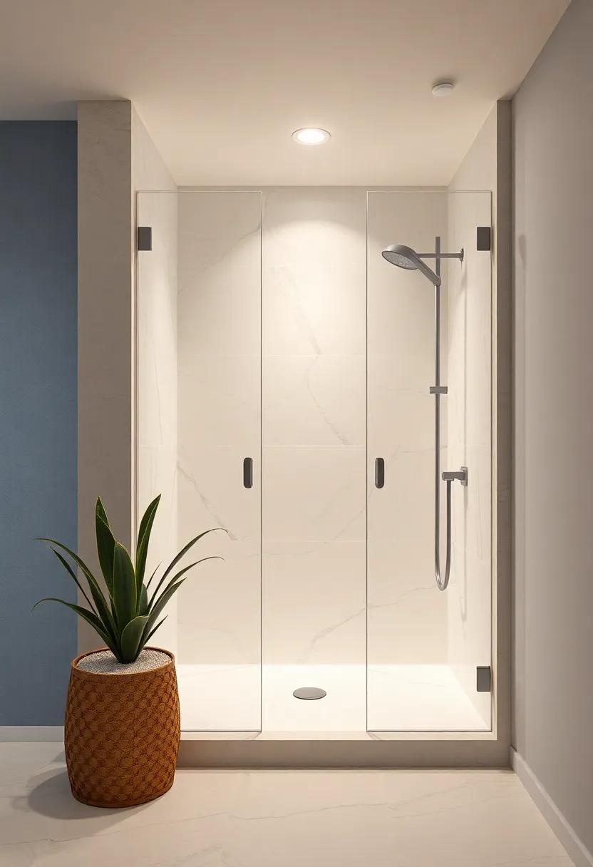 Lighting: Consider built-in lighting ⁤or natural light options to create a pleasant⁤ ambiance in your shower space