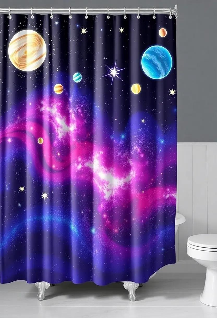 Cosmic⁢ Dreams: Spark wonder with​ a celestial-themed shower curtain ⁢adorned with stars, planets, and‌ galaxies for an out-of-this-world‌ experience