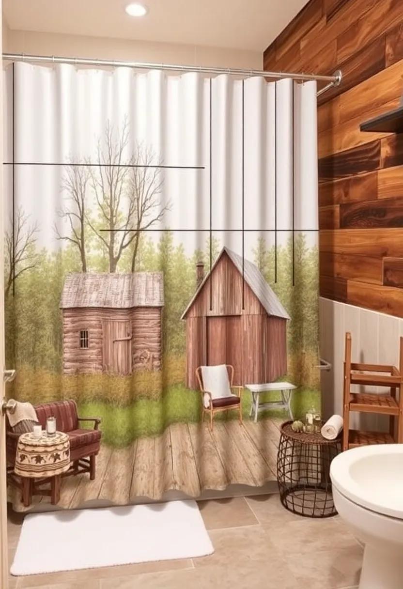 Rustic⁤ Charm: Enhance your ⁤bathroom with ​farmhouse-inspired​ designs featuring rustic elements like wood, barn doors,⁤ or ‌quaint country scenes for that cozy feel