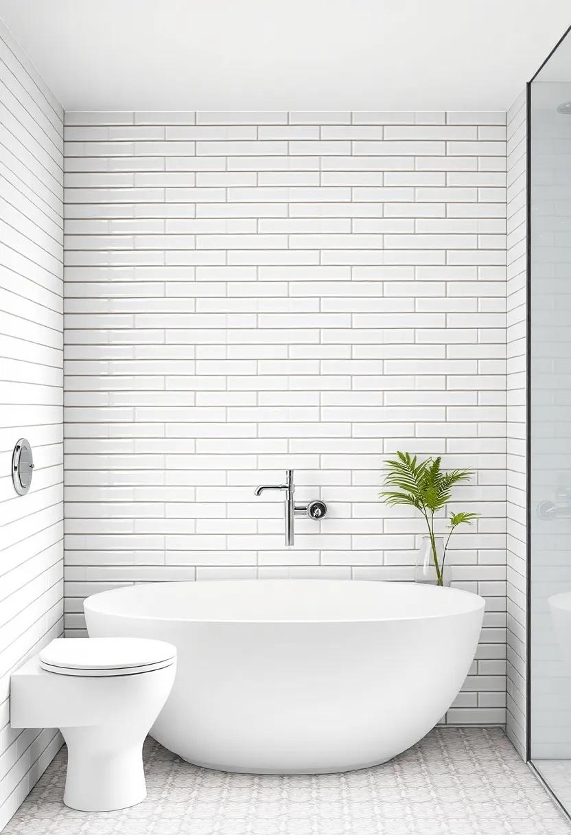 Enhancing‌ Serenity with ​Glossy White Subway Tiles in Patterned Layouts