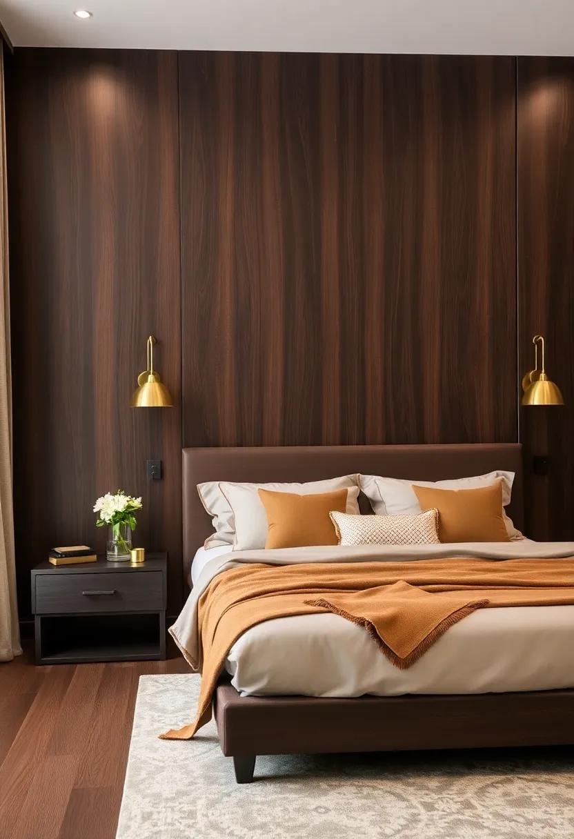 7) Wenge wood, with​ its deep chocolate hues, can transform your ⁣bedroom into a luxurious oasis, especially when accented with gold or brass decor