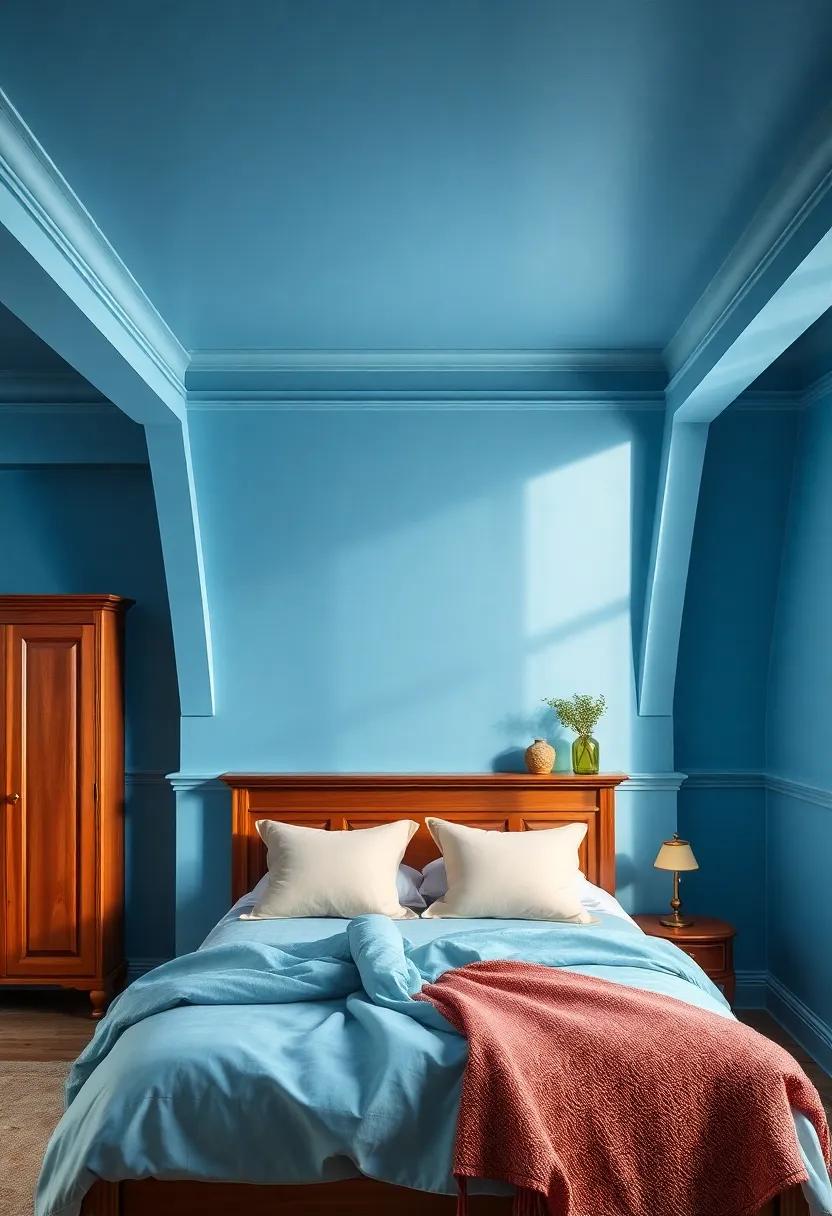 Antique blue: Inspired by​ vintage aesthetics, an antique blue ceiling adds character and charm, connecting the past with the present