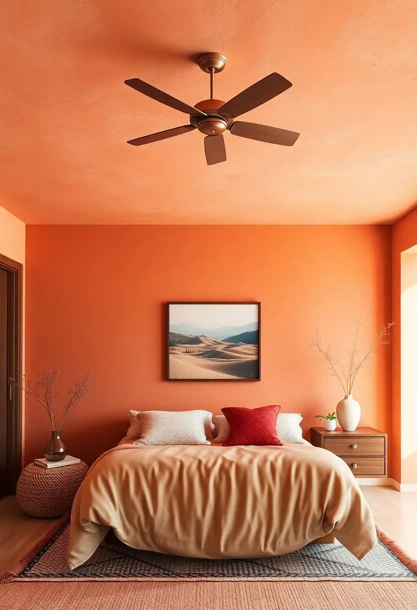Earthy terracotta: Embrace a bohemian feel with a terracotta ceiling that brings the earthy tones of⁤ nature indoors