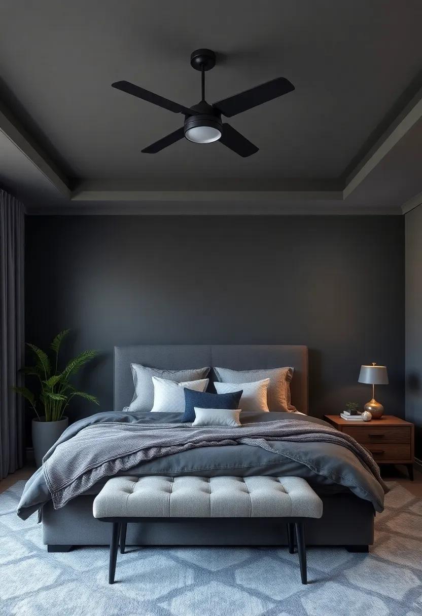 Elegant Charcoal Gray: Darker ceilings can add depth and sophistication, making ​your space feel cozy yet chic