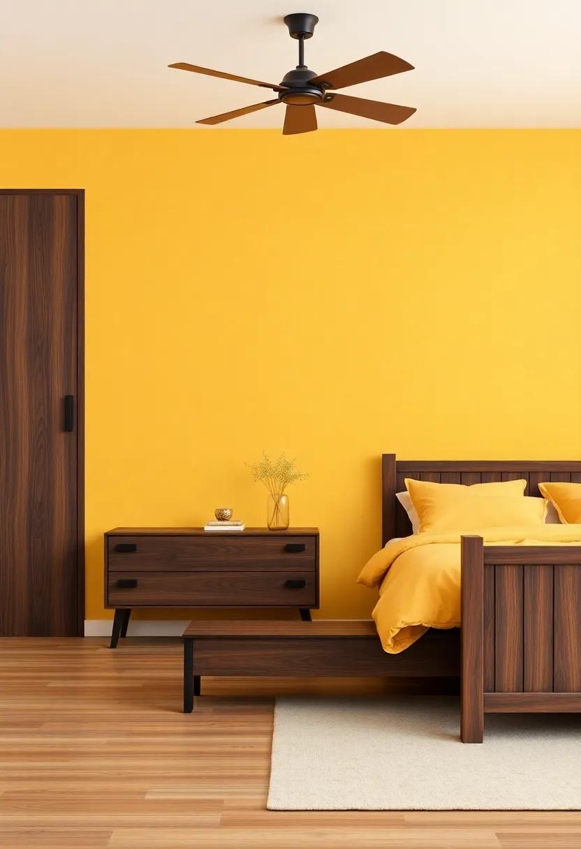 Mustard Yellow: infuse some ​cheerfulness with mustard yellow,‌ a bold choice that‍ adds vibrancy and warmth, beautifully juxtaposing ‌with darker wood ​tones