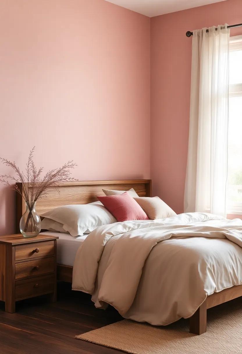 Dusty Rose: A dusty rose hue‌ adds ​a touch of​ warmth and romance to ⁣your space, perfectly accentuating​ the​ rich textures ‌of ‌wooden furnishings