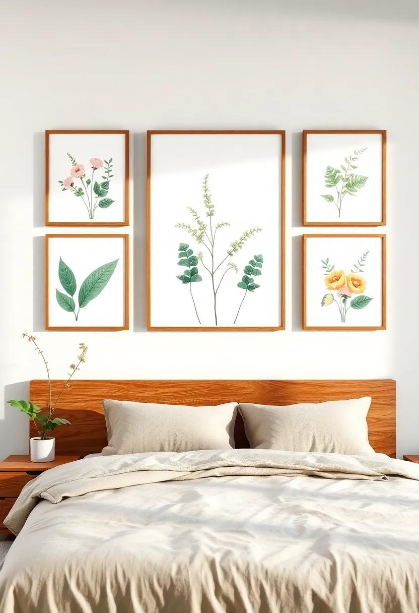 Embrace Nature: Create ⁤a serene atmosphere with botanical prints framed in warm oak wood, bringing the essence of ‌the outdoors inside