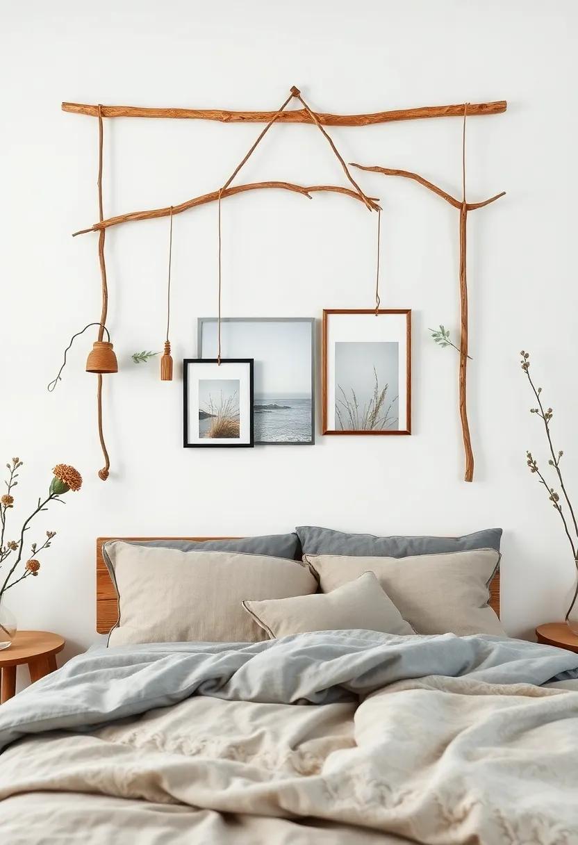 Nature's Charm: Use rustic wooden ‍branches to ‍create a hanging⁢ display of art or photographs, merging the organic with your ‌personal style