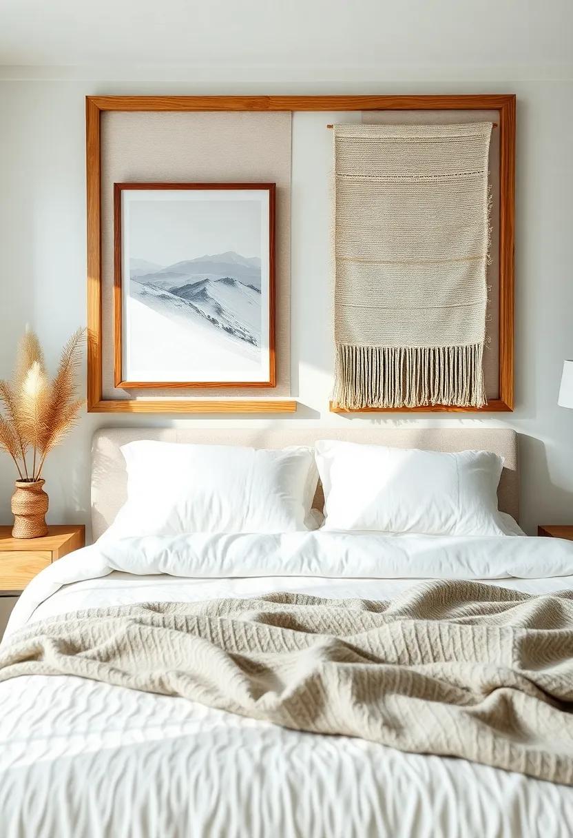 Layered Textures: Mix wood-framed⁢ art with linens‌ and textured wall hangings for a layered approach that invites​ relaxation and comfort