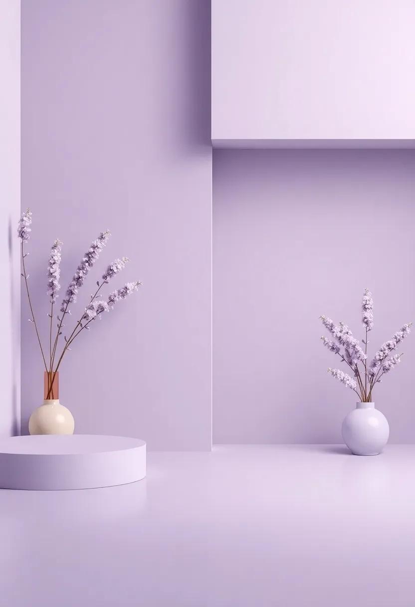 Serene Spaces⁤ Enhanced by Soft Lavender and Gray⁣ Color Combinations